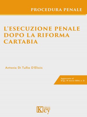 cover image of L'esecuzione penale dopo la riforma Cartabia